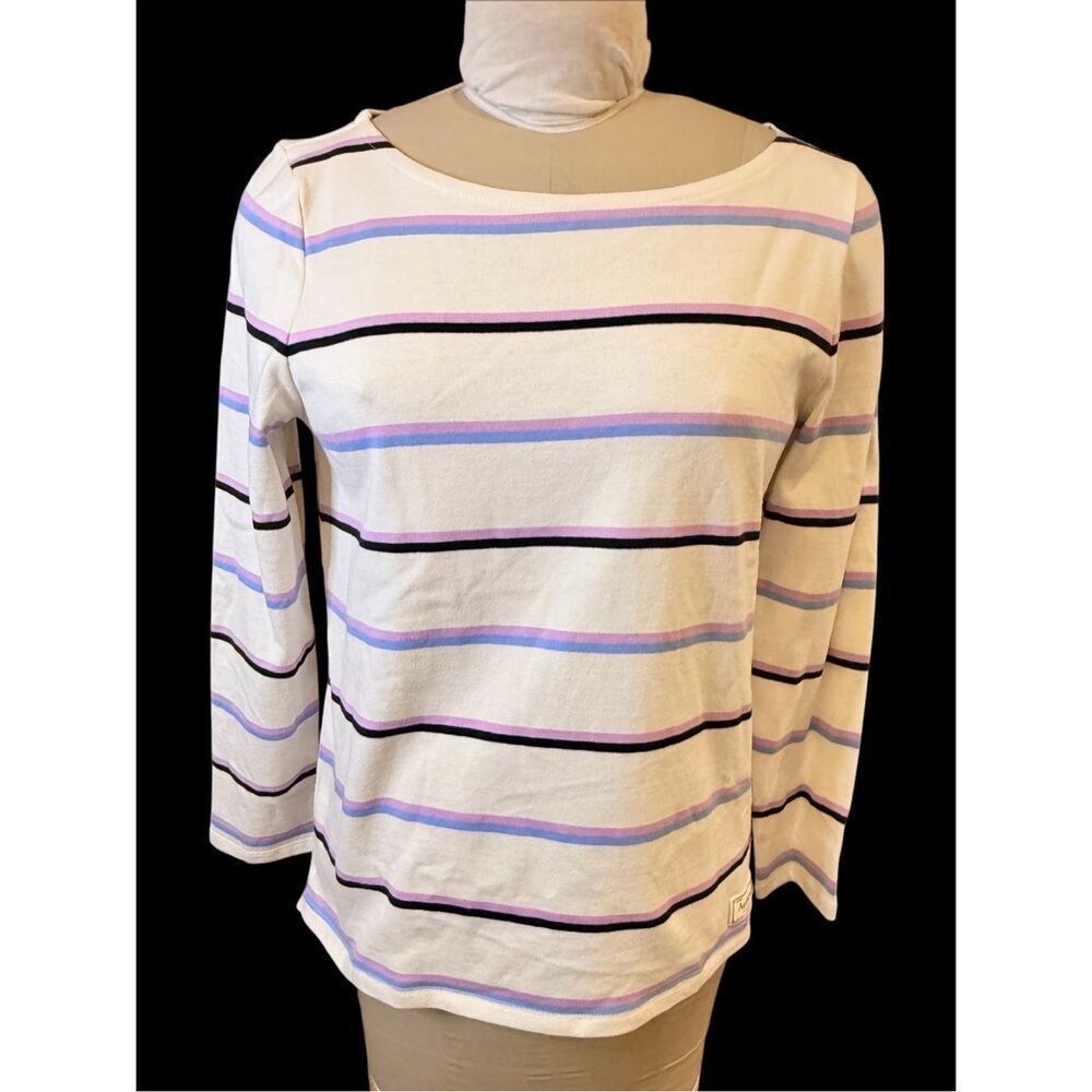 Talbots Striped Cotton Multicolor Long Sleeve Boatneck Pullover Shirt LP Set of - Picture 9 of 16